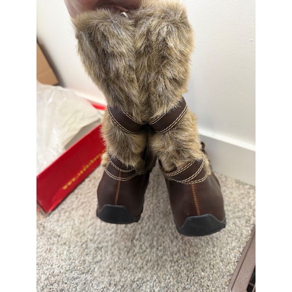 New - Vintage Y2K Soda Fur Boots – Brown – Women's Size 8.5 - Picture 3 of 6